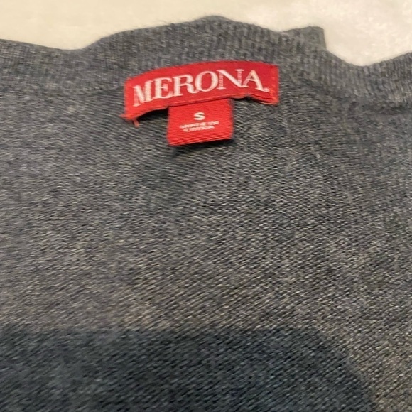 Merona smoke gray button down sweater with sequin detailing women’s size S - Picture 4 of 4